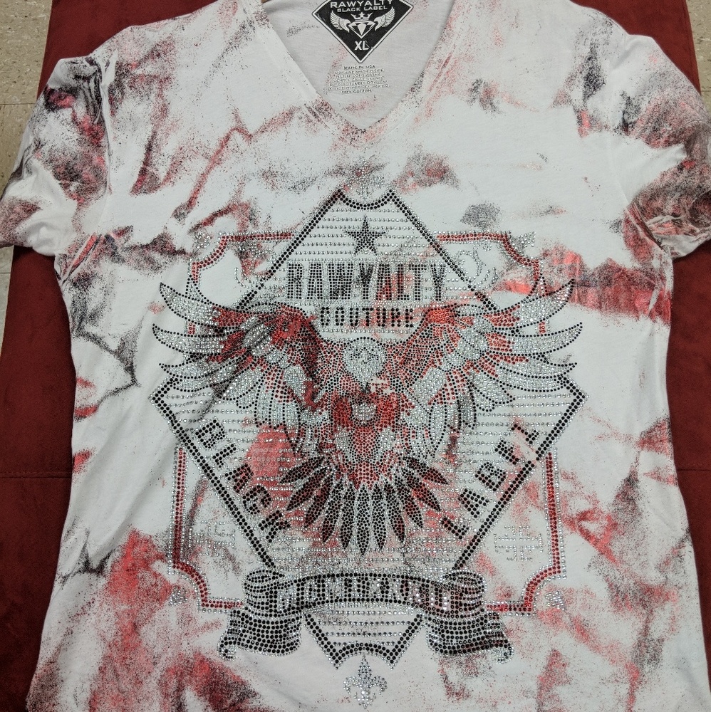 Mens Rawyalty Rhinestone tshirt